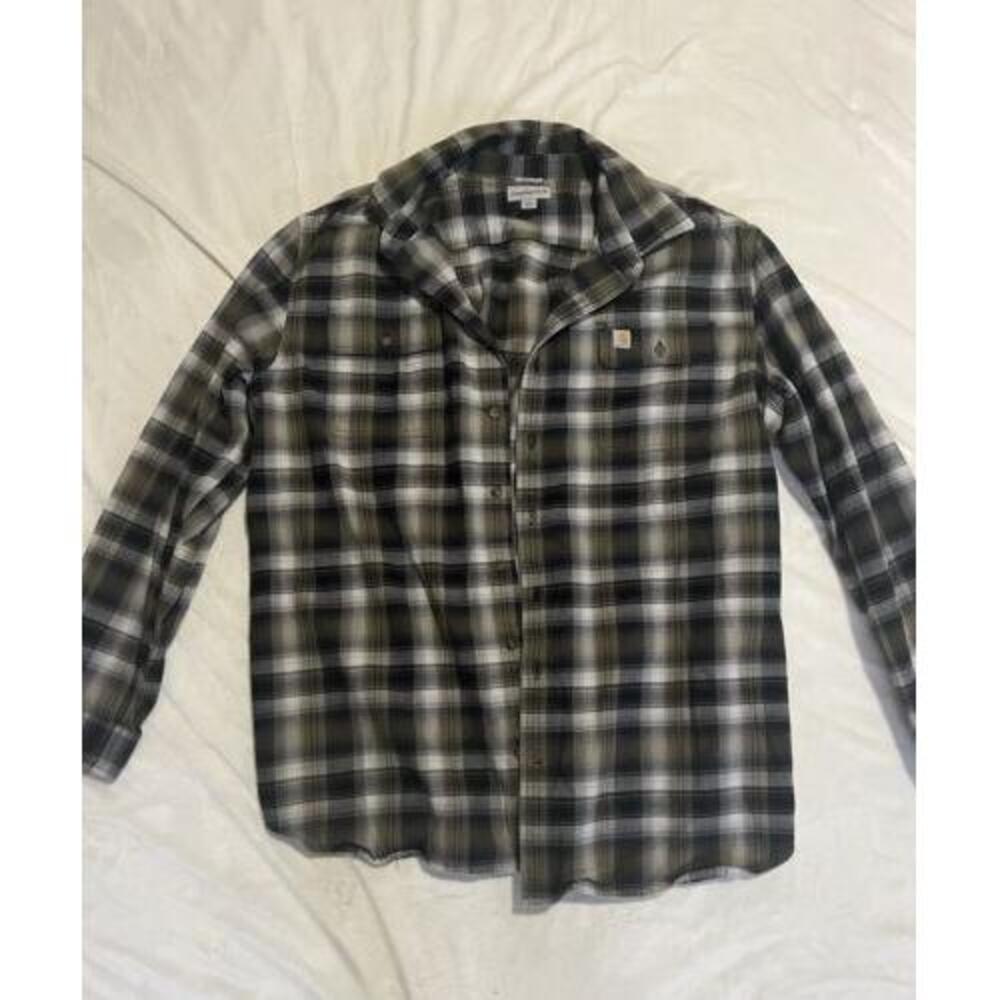 Carhartt Original Fit Men's Flannel Heavyweight Long Sleeve Green 2XL Tall
